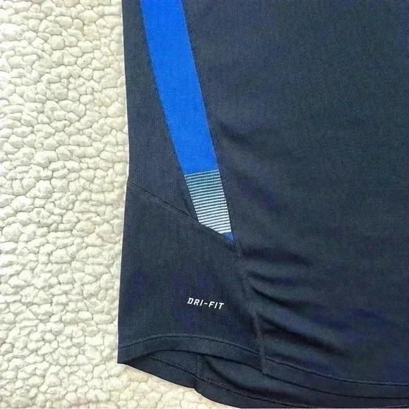 Nike Dri Fit Navy 3/4 Zip Crop Neck Pullover Running Sweatshirt Top Size XL - Picture 3 of 12